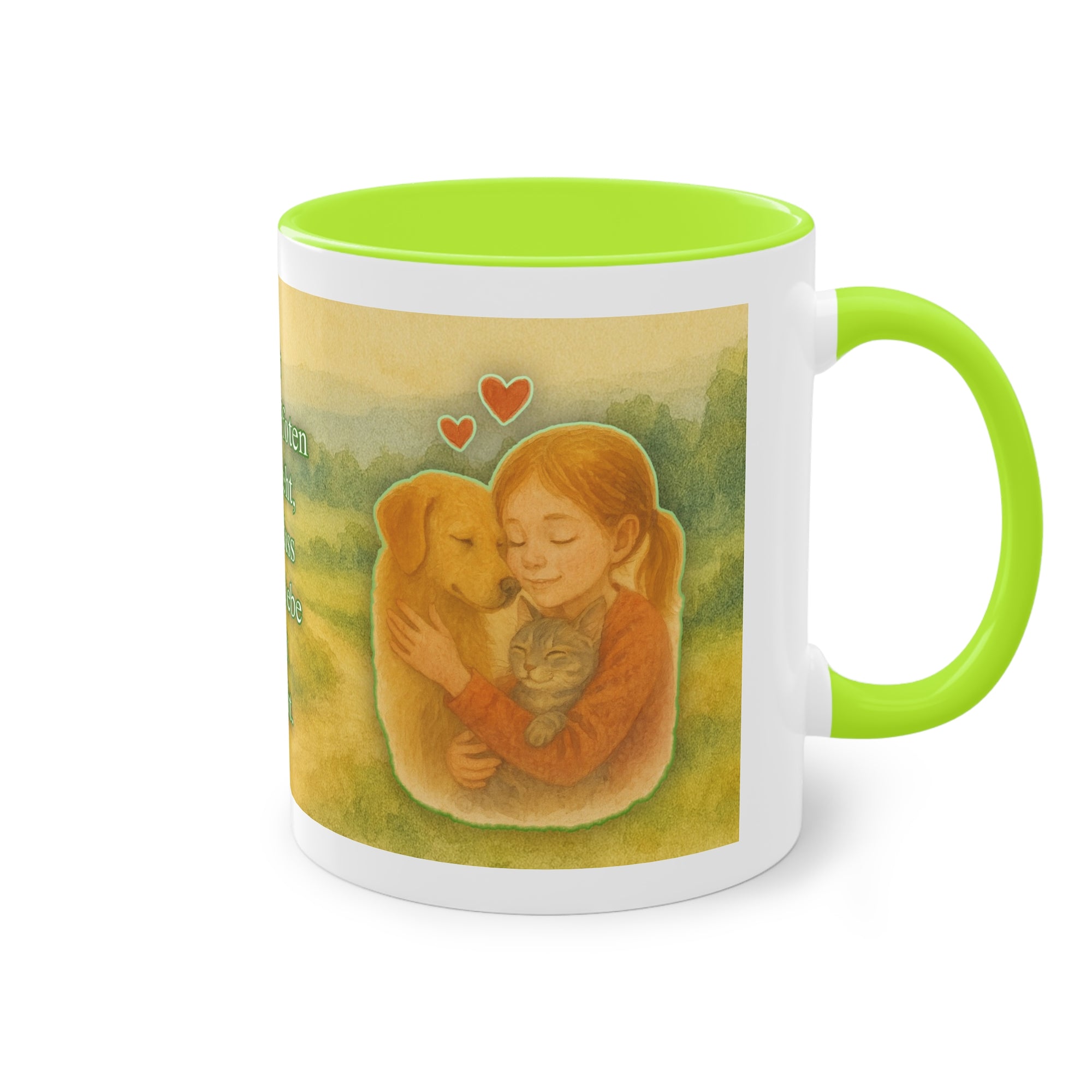 Tasse – „Hund und Mädchen“ im Aquarell-Stil, 325 ml