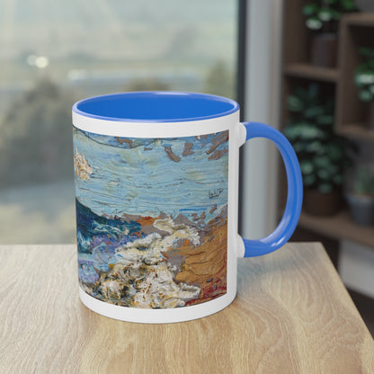 Artist Mug “On The Beach Motif” Reproducing Impasto Oil Painting by Monika Taffet