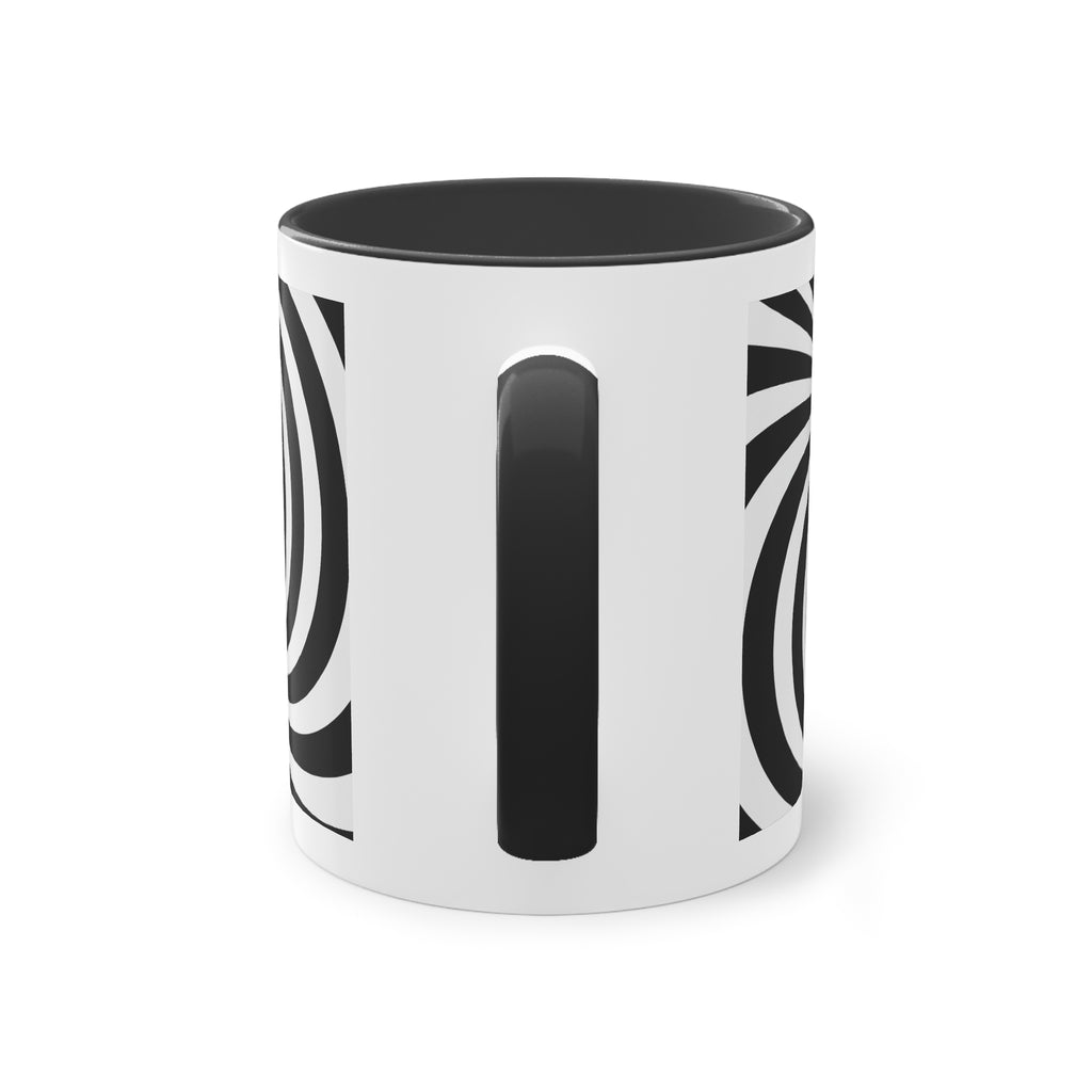 „Deep Spiral“ Designer-Tasse aus der „Black & White“-Kollektion von Taffet.shop, 325 ml