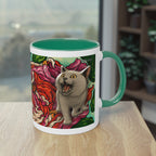 Tasse – Katze BKH/BSH mit Blume im Comic-Stil, 325 ml