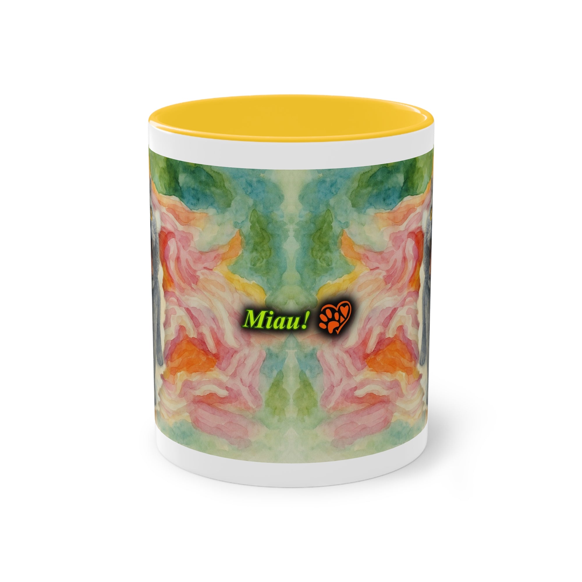 Tasse – Katze BKH/BSH mit Blume im Aquarell-Stil, 325 ml
